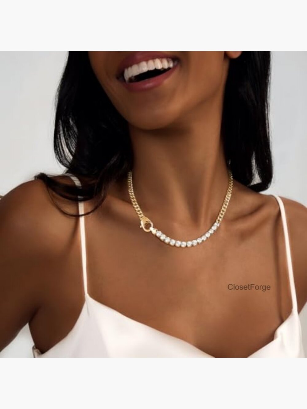 Chunky Thick Chain Toggle Clasp Pendant Necklace Baroque Pearl - Picture 4 of 7